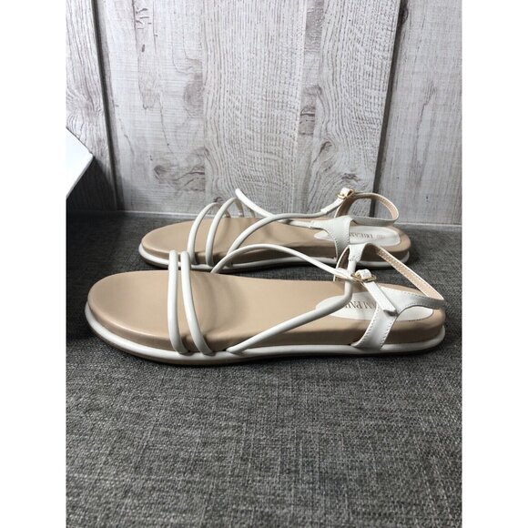 Dream Pairs Womens Sandals Size 8.5 Ivory Flat Criss Cross Strappy Summer Cruise - Picture 4 of 8